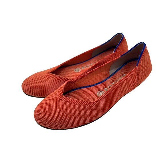 Rothys Womens Orange Loafer Flats Size 7.5 Sustainable Knit Material Lightweight - Picture 2 of 16
